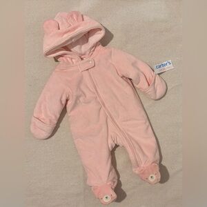 NWT Carter's Soft Pink Hooded Footie